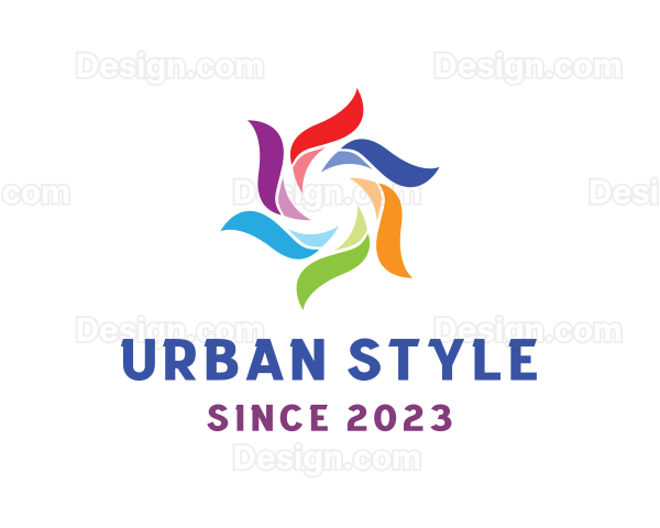 Colorful Flower Stroke Logo