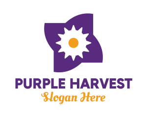 Mechanical Purple Flower logo design