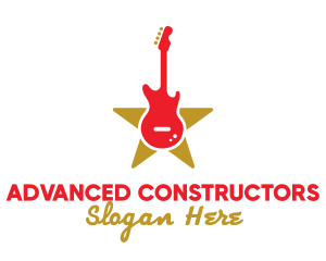 Rock Guitar Music Band logo design