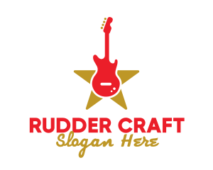 Rock Guitar Music Band logo design