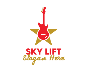 Rock Guitar Music Band logo design