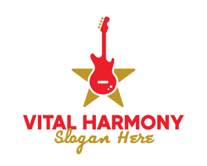 Rock Guitar Music Band logo design