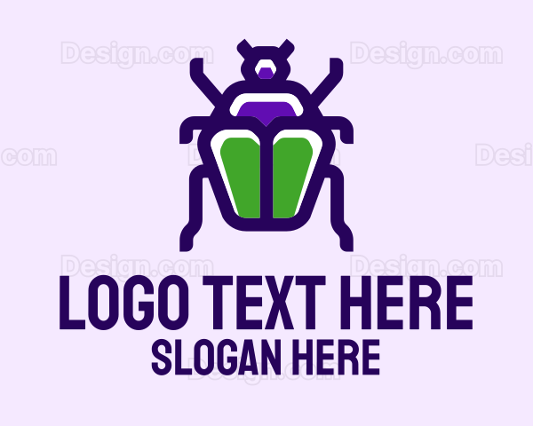 Violet Beetle Insect Logo