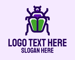 Violet Beetle Insect logo