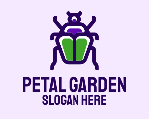 Violet Beetle Insect logo design