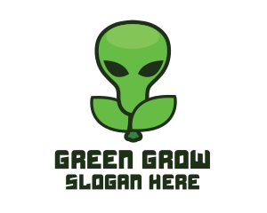 Green Alien Fruit logo design