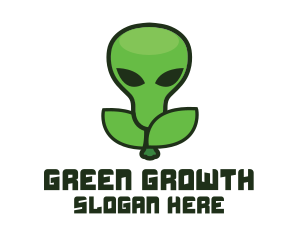 Green Alien Fruit logo design