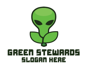 Green Alien Fruit logo design