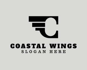 Aviation Wings Letter C logo design