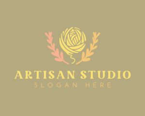 Flower Yarn Fiber logo design