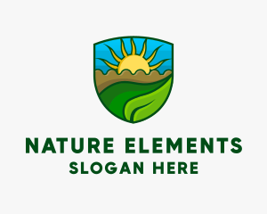 Nature Sunrise Badge logo design