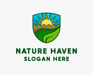 Nature Sunrise Badge logo design