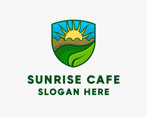 Nature Sunrise Badge logo design