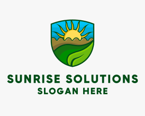 Nature Sunrise Badge logo design