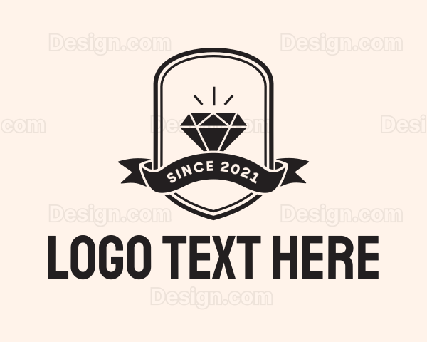 Diamond Gem Jewel Banner Logo