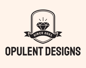 Diamond Gem Jewel Banner logo design