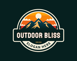 Outdoor Mountain Sunset logo design