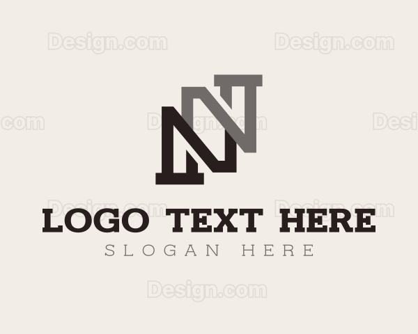 Industrial Builder Structure Letter N Logo