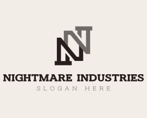 Industrial Builder Structure Letter N logo design