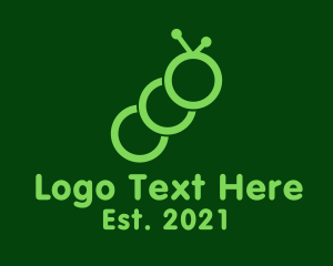Minimalist Green Caterpillar logo