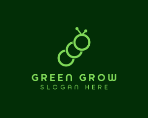 Minimalist Green Caterpillar logo design