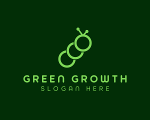 Minimalist Green Caterpillar logo design