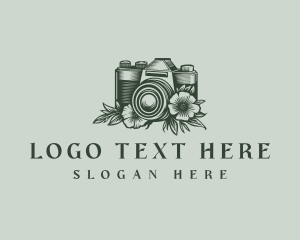 Photography Camera Floral Logo