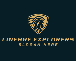 Equine Horse Shield logo design