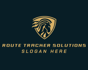 Equine Horse Shield logo design