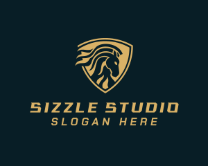 Equine Horse Shield logo design