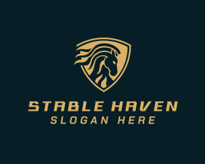 Equine Horse Shield logo design