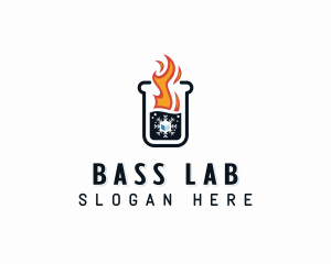 Flame Ice Beaker logo design