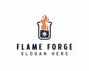 Flame Ice Beaker logo design