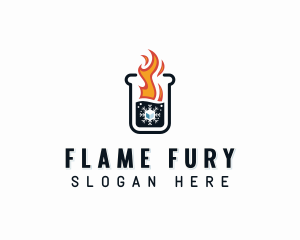 Flame Ice Beaker logo design