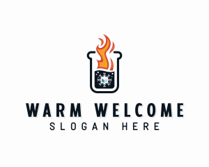 Flame Ice Beaker logo design