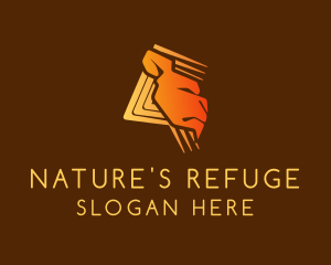 Gold Wildlife Lion logo