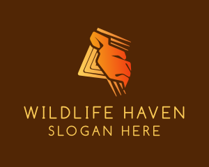 Gold Wildlife Lion logo design