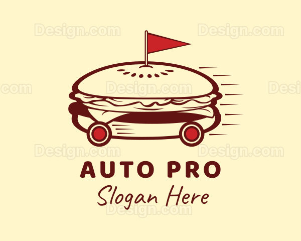 Fast Food Burger Delivery Logo