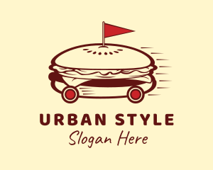 Fast Food Burger Delivery Logo