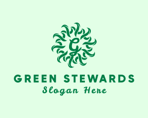 Organic Natural Leaf Produce logo design