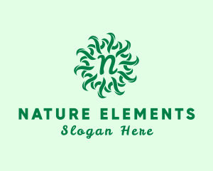 Organic Natural Leaf Produce logo design