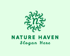 Organic Natural Leaf Produce logo design