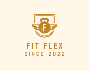 Winged Kettlebell Fitness Gym logo design