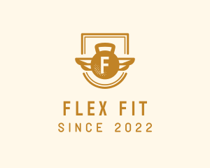 Winged Kettlebell Fitness Gym logo design