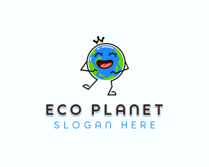 Crown Planet Earth logo design