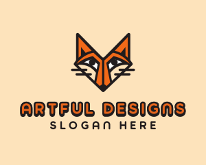 Cartoon Fox Animal logo design
