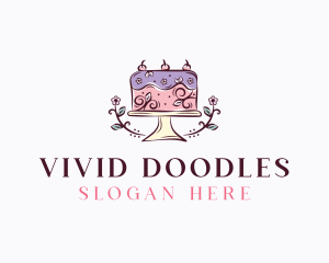 Sweet Floral Cake logo design