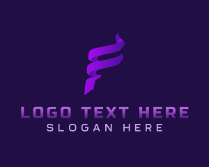 Modern Ribbon Advertisement Letter F Logo