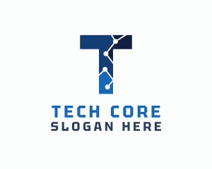 Cyber Tech Letter T logo design