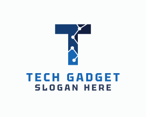 Cyber Tech Letter T logo design